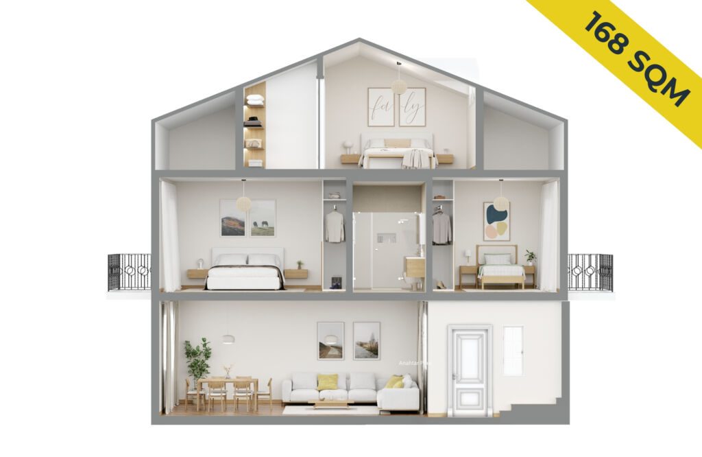 4 Bedroom Triplex Dollhouse