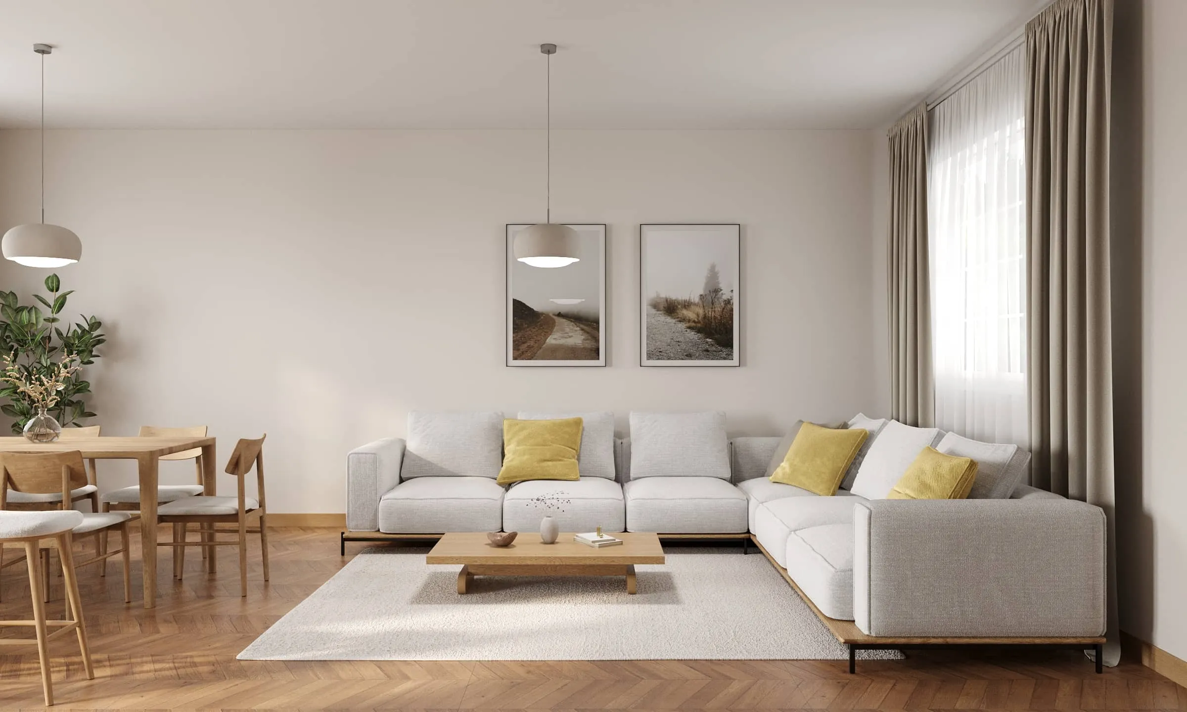 3 bedroom duplex living room 1