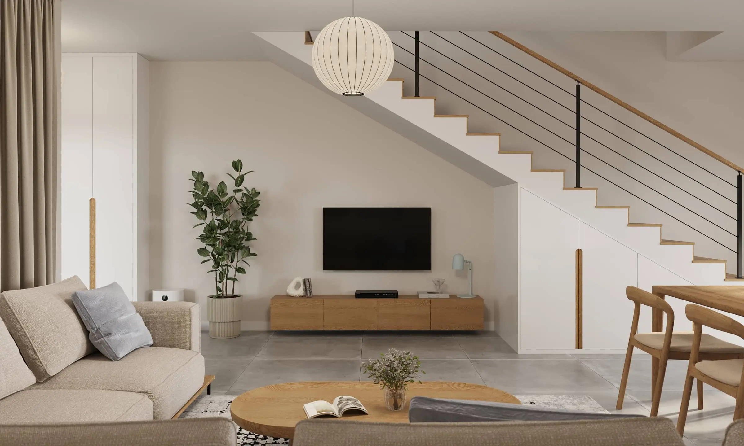 2 bedroom duplex living room 2